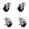 Service Caster 3.5 Inch Hard Rubber Wheel Swivel Top Plate Caster Set with 2 Brakes SCC SCC-20S3514-HRS-2-TLB-2 - alternate 1